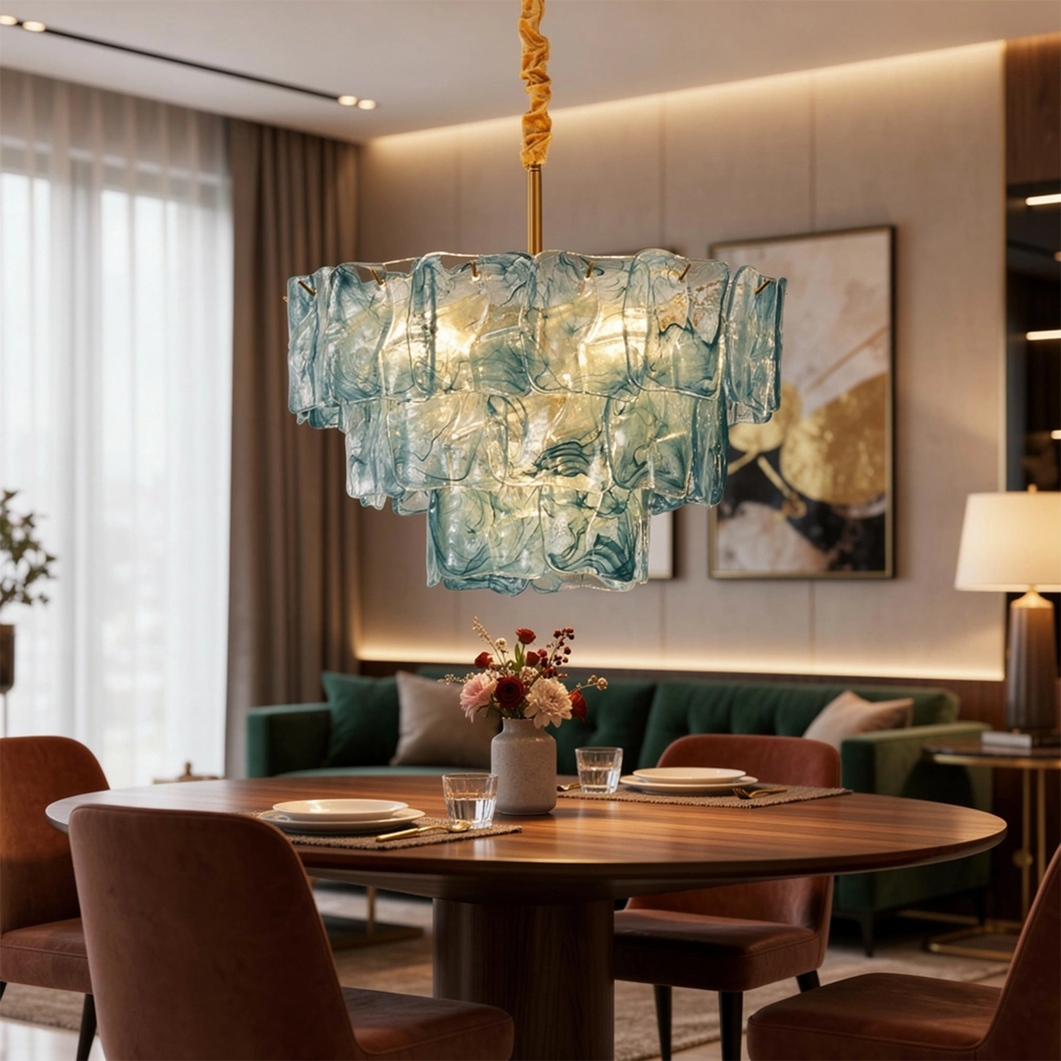 Venezia Murano Ruffle Glass Chandelier