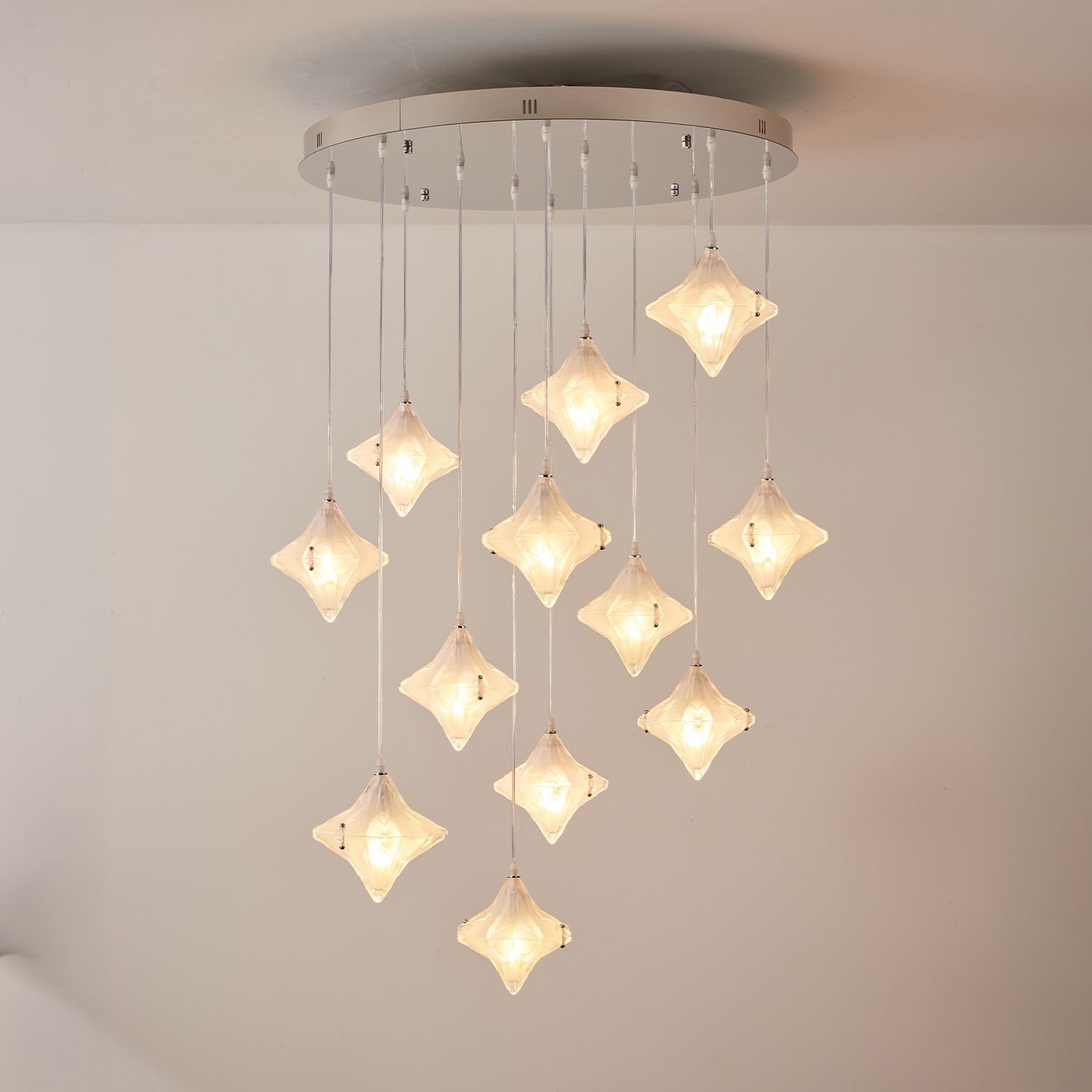 Vintage Italian Style Starburst Liner Pendant 12-Shade