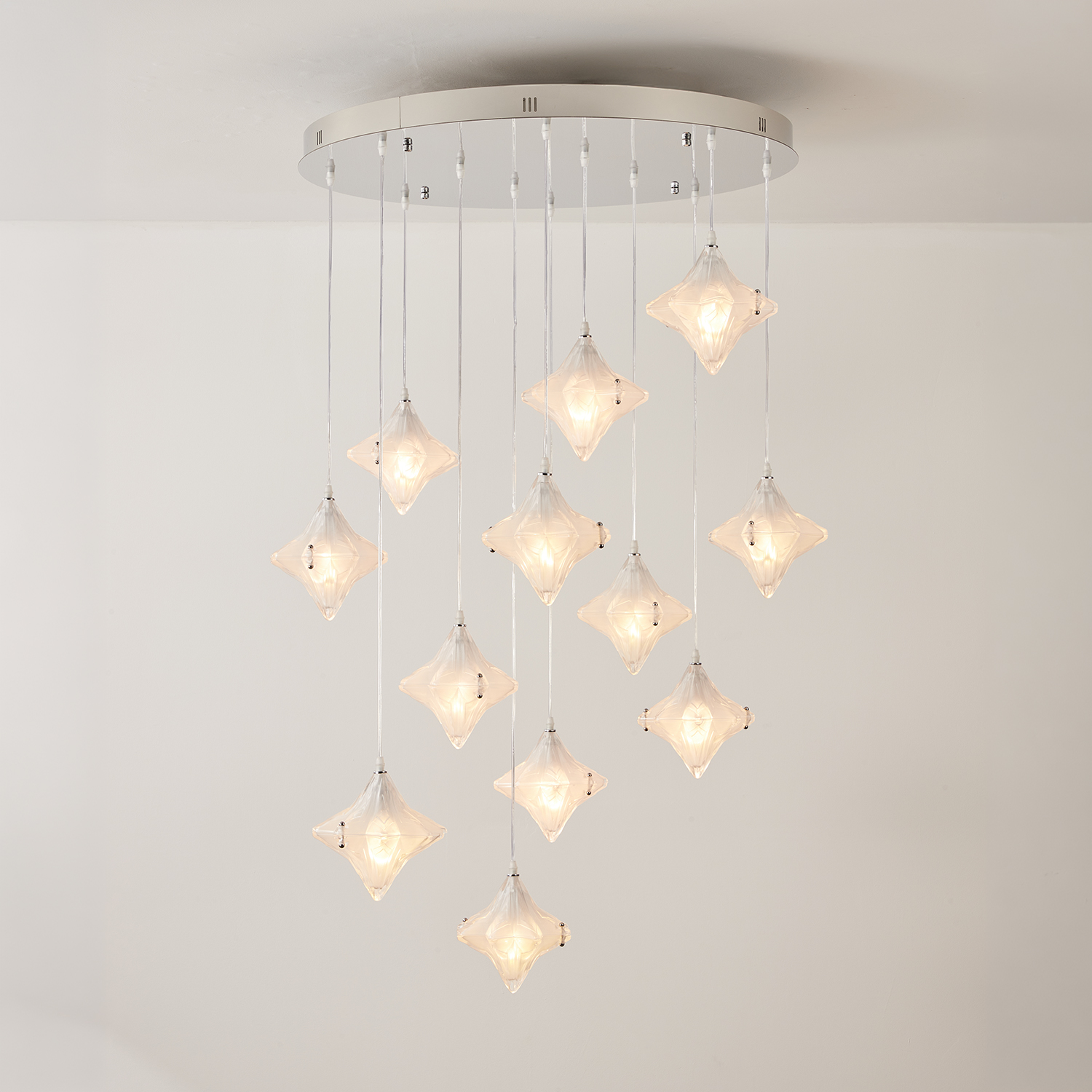 Vintage Italian Style Starburst Liner Pendant 12-Shade