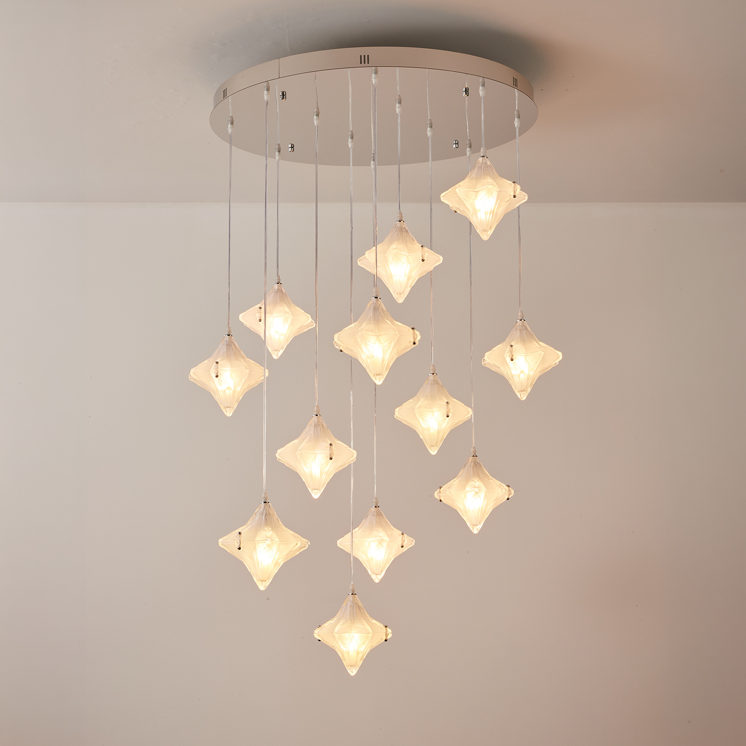 Vintage Italian Style Starburst Liner Pendant 12-Shade