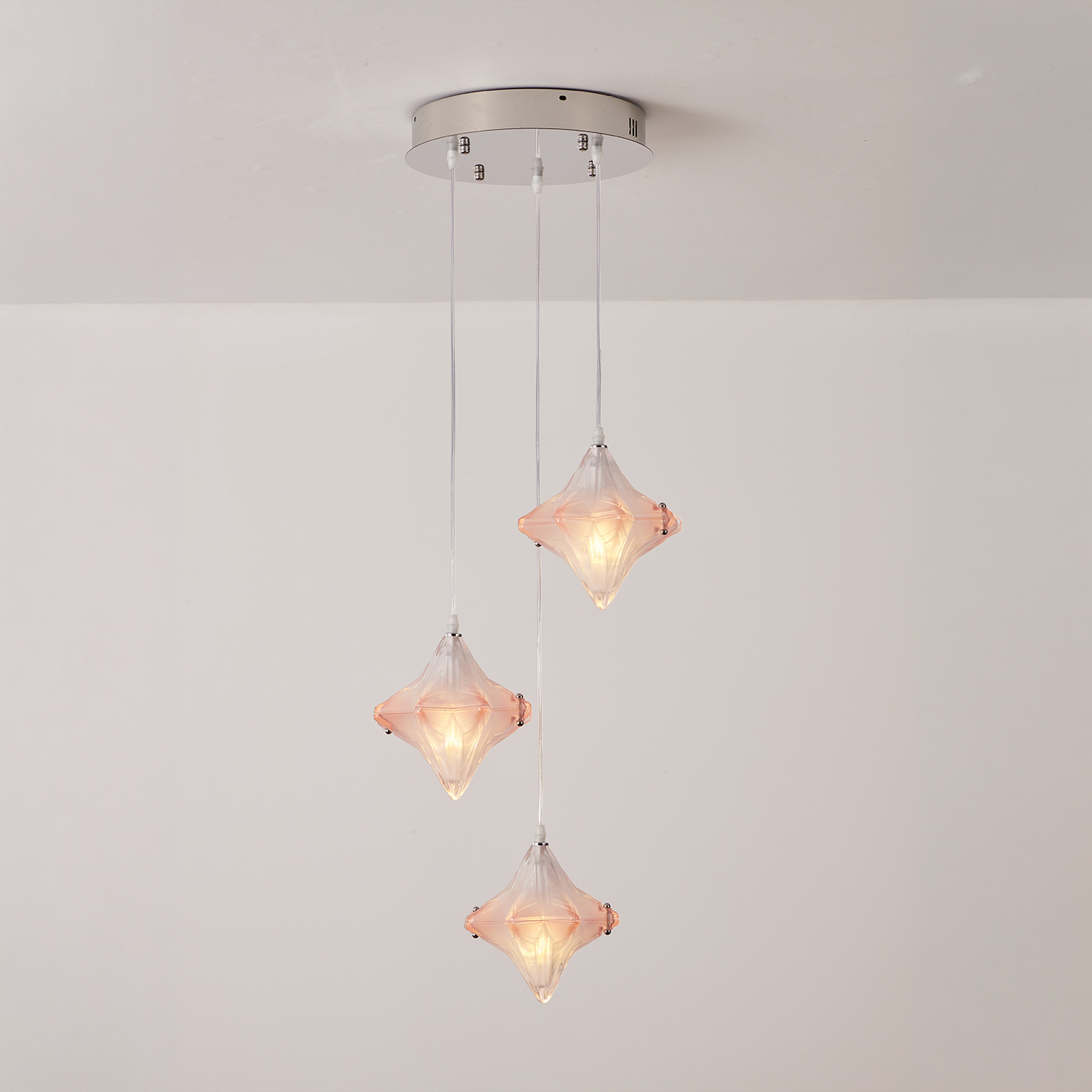 Vintage Italian Style Starburst Liner Pendant 3-Shade
