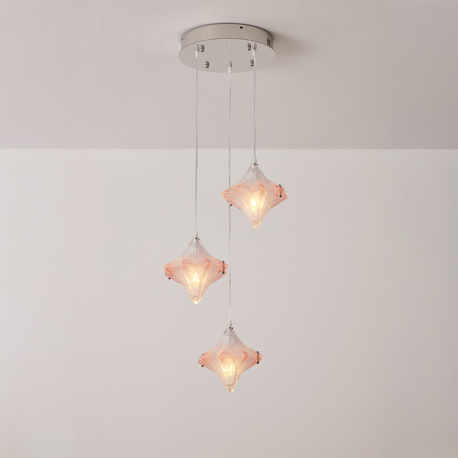 Vintage Italian Style Starburst Liner Pendant 3-Shade