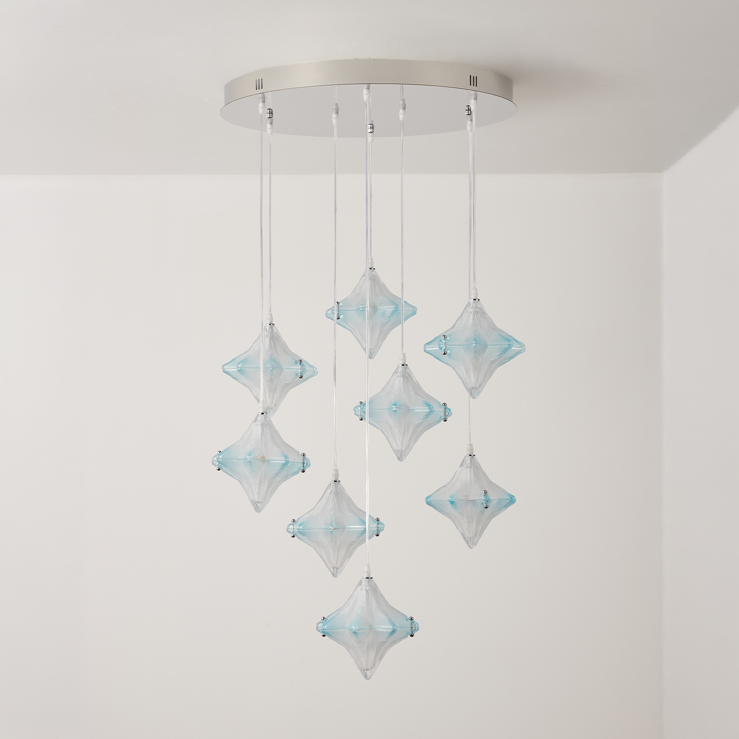 Vintage Italian Style Starburst Liner Pendant 8-Shade