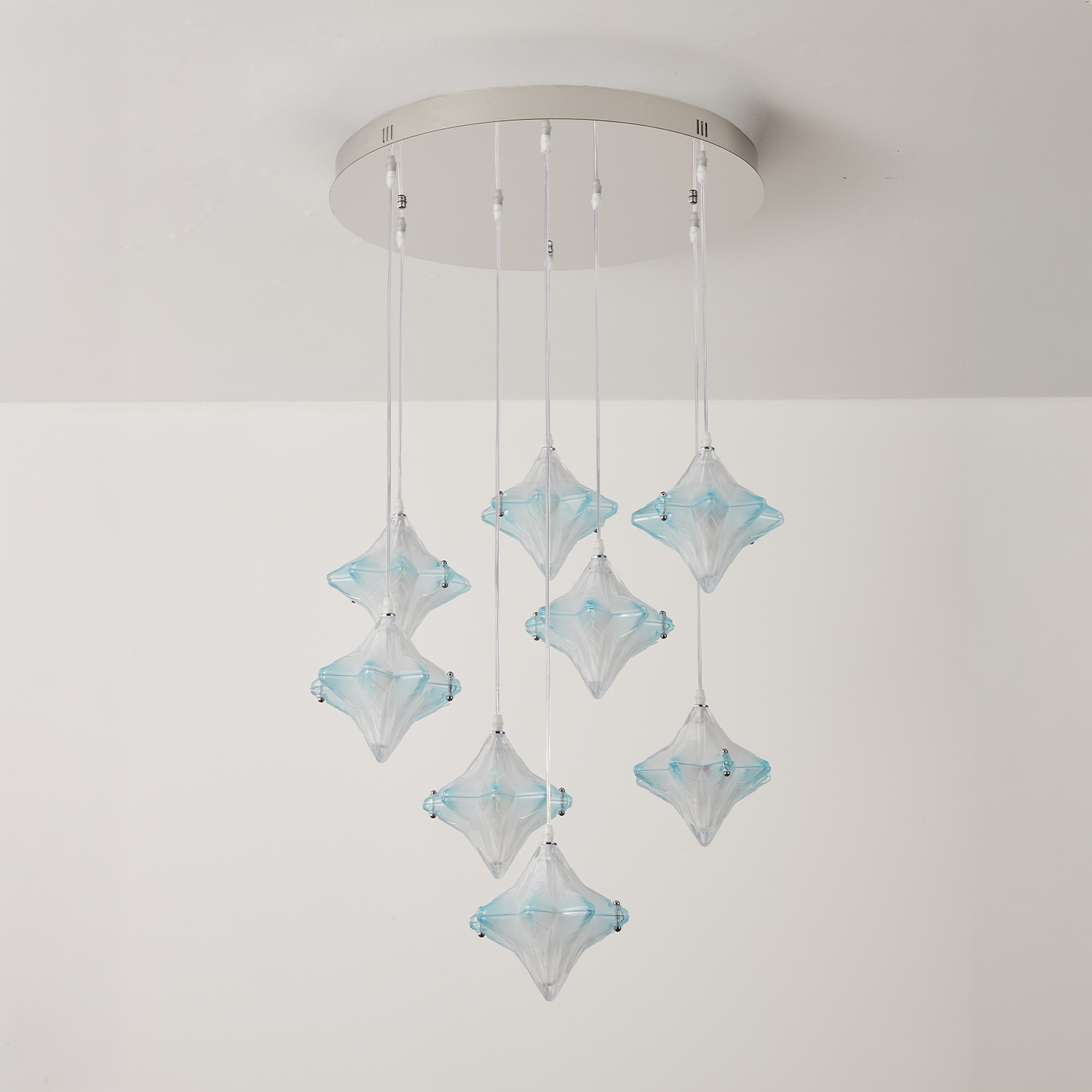 Vintage Italian Style Starburst Liner Pendant 8-Shade