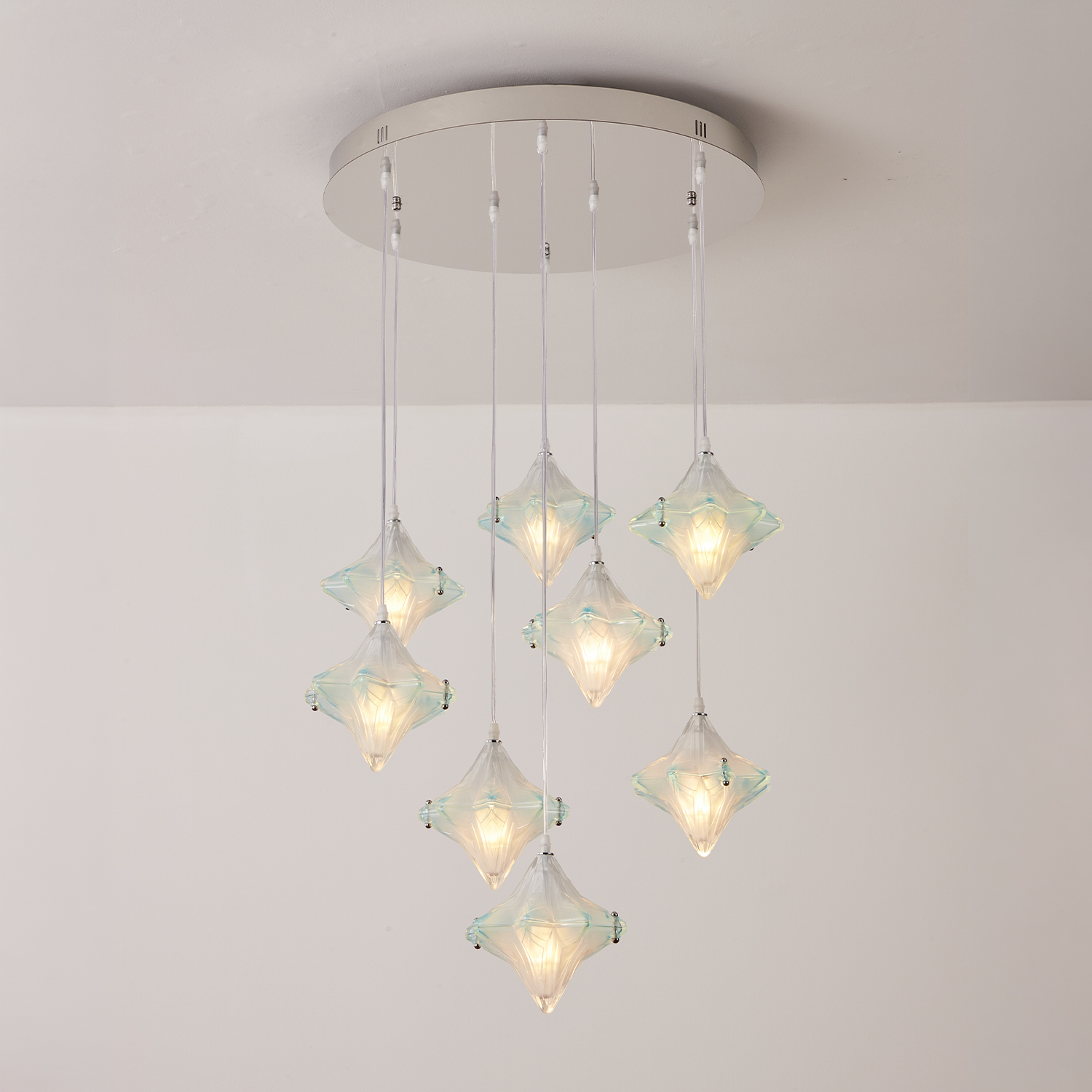 Vintage Italian Style Starburst Liner Pendant 8-Shade