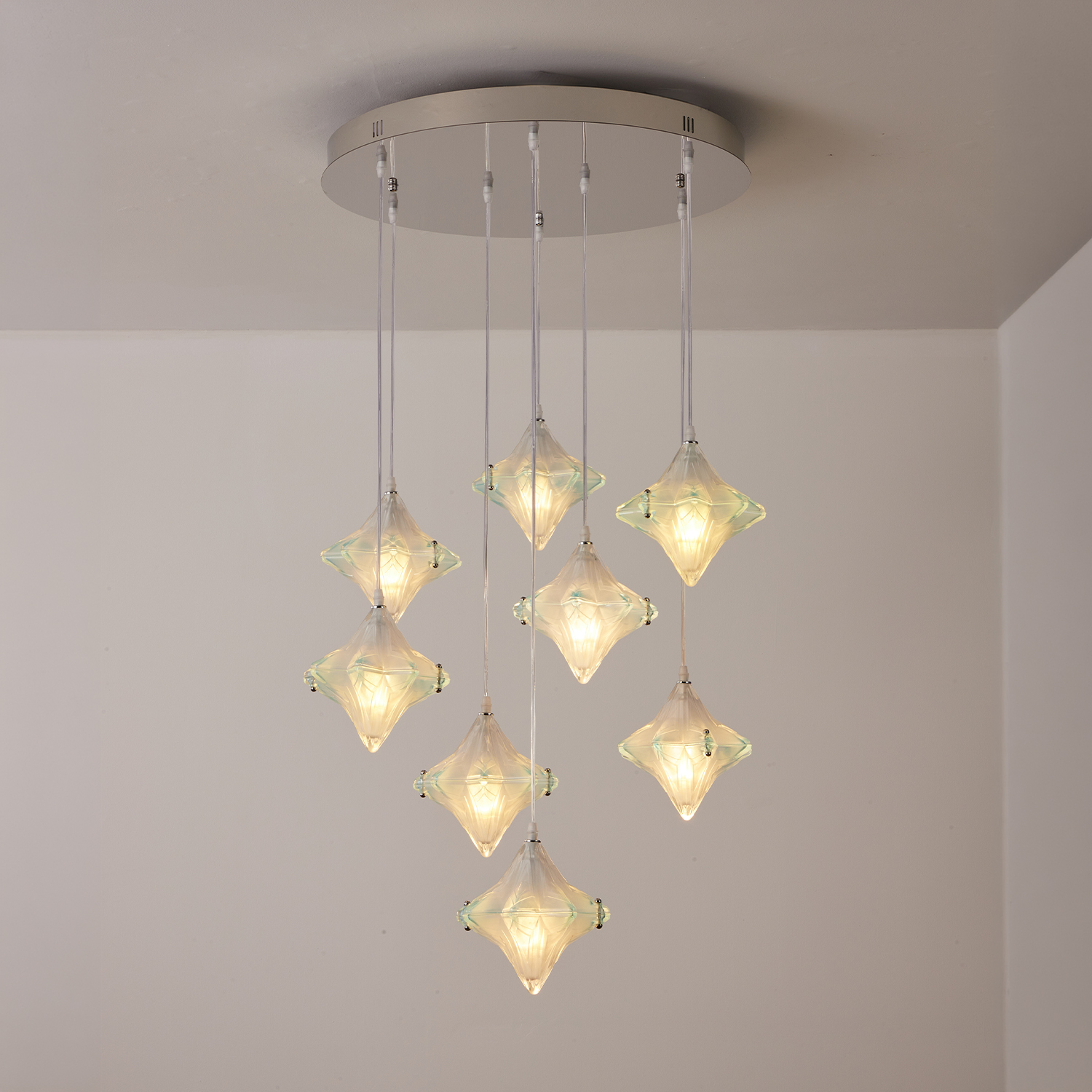 Vintage Italian Style Starburst Liner Pendant 8-Shade