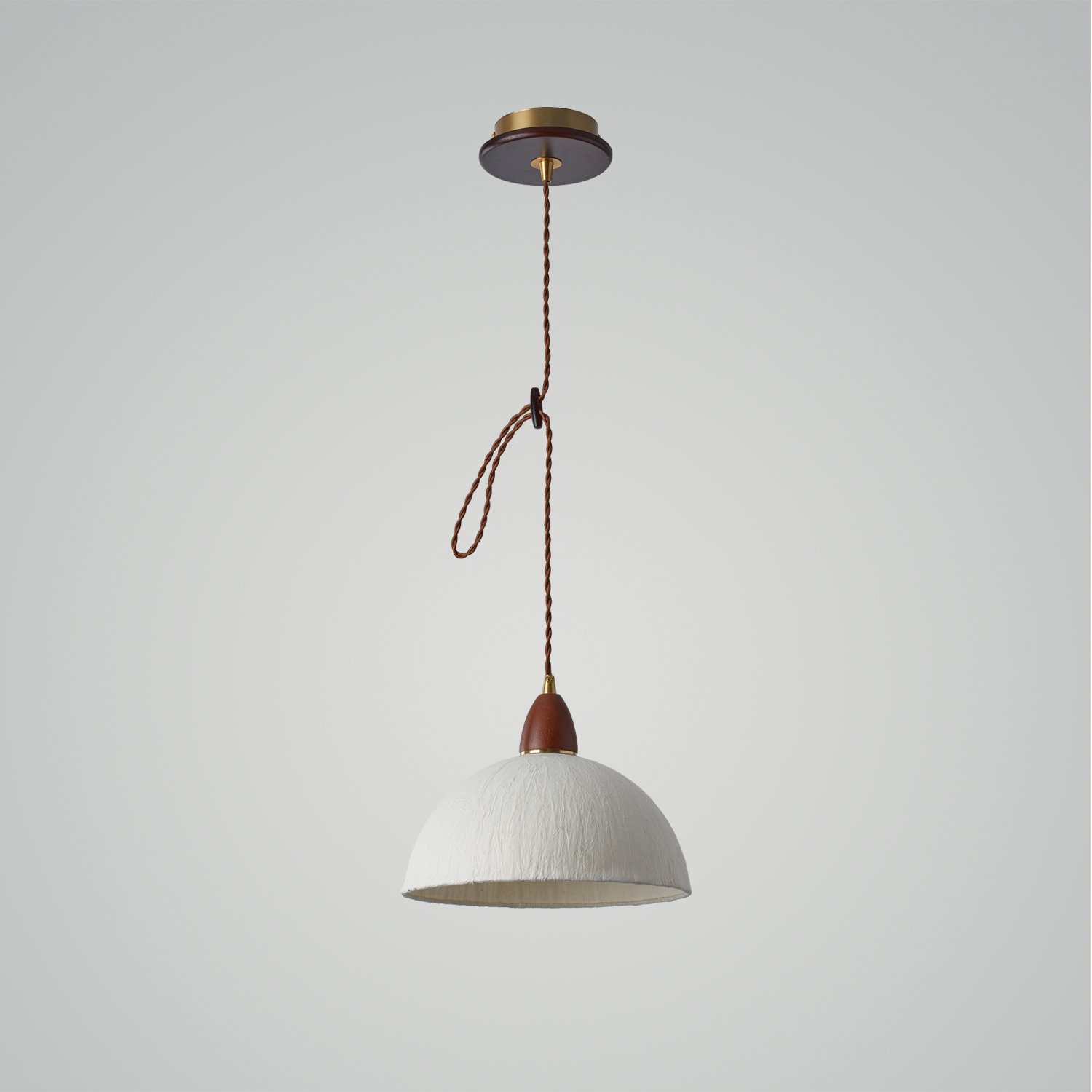 Walnut Rice Paper Pendant Light A