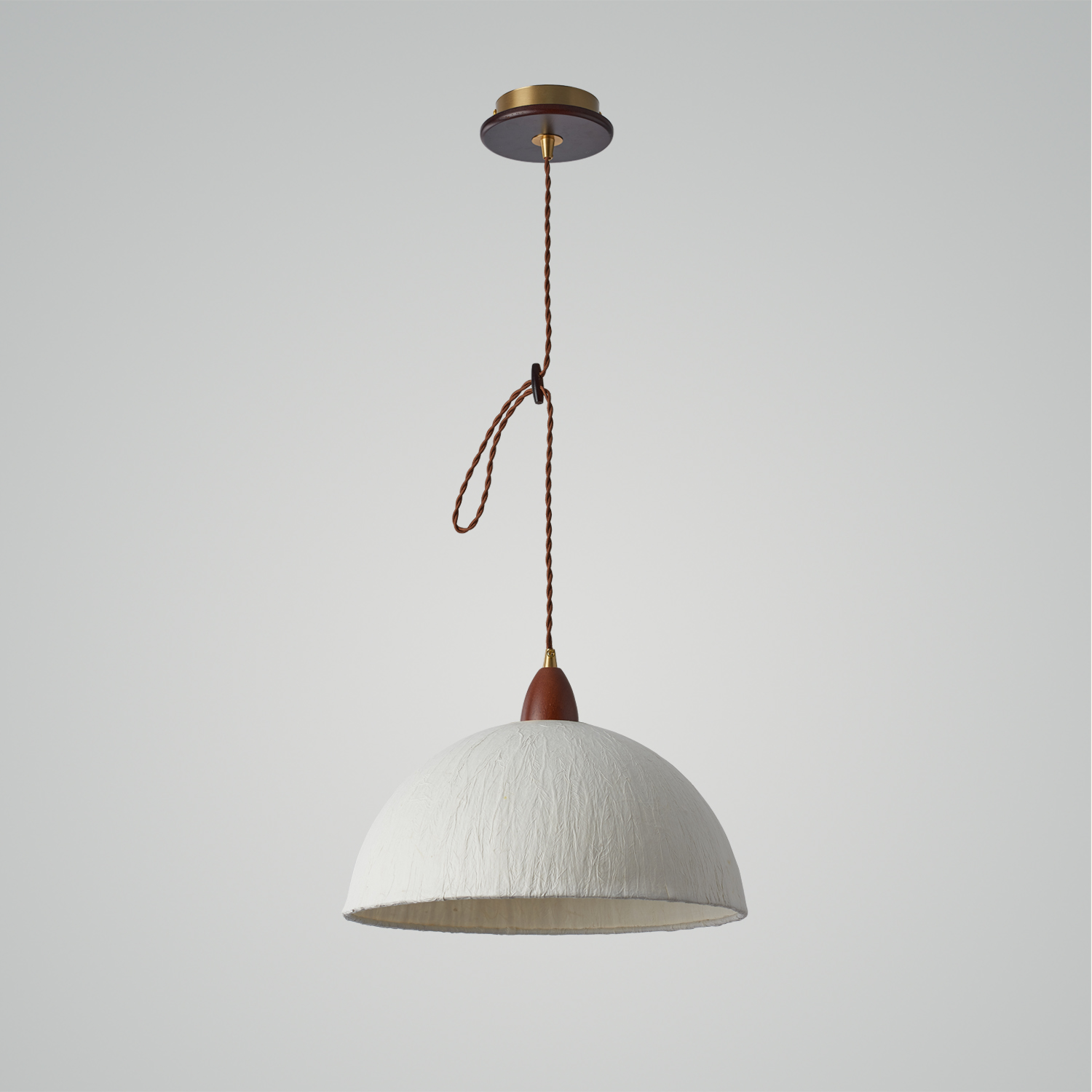 Walnut Rice Paper Pendant Light A