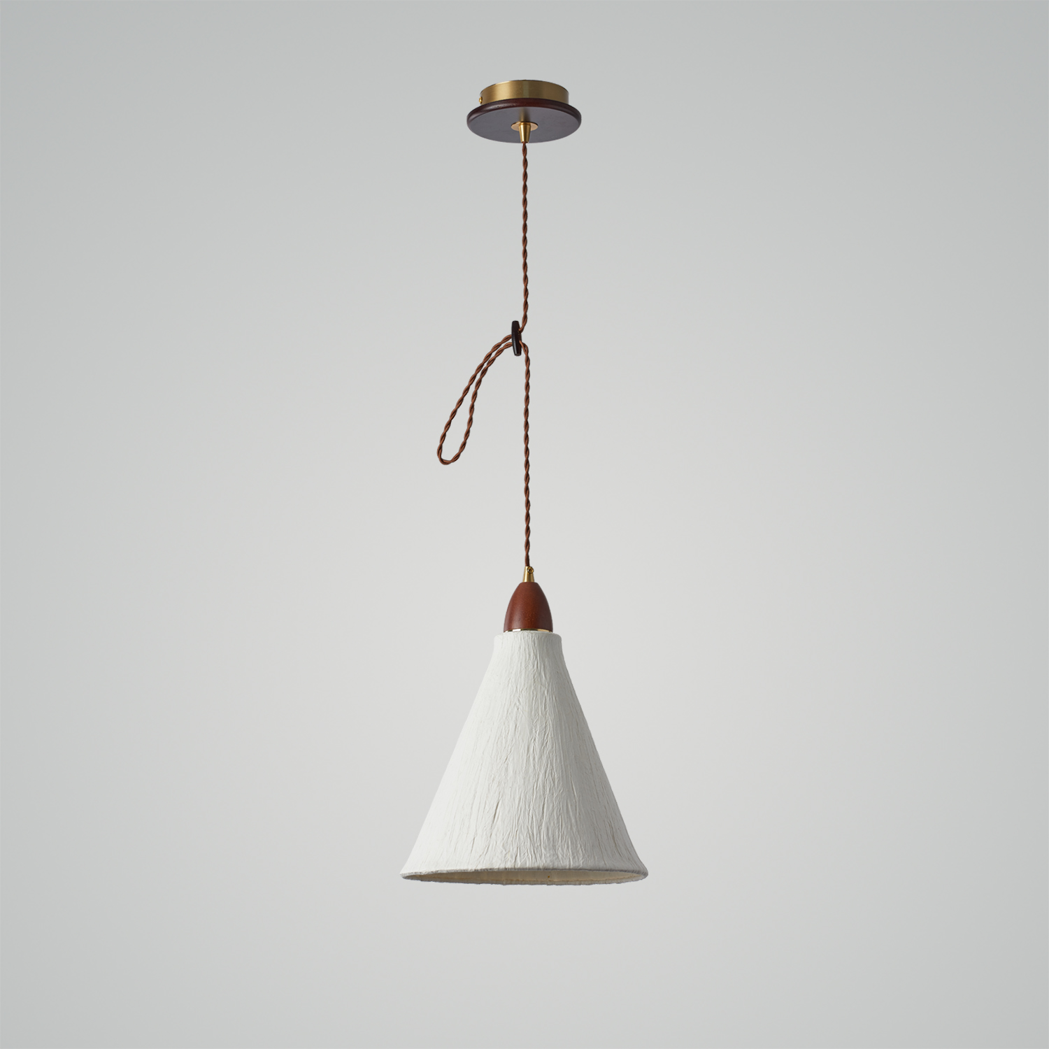 Walnut Rice Paper Pendant Light B