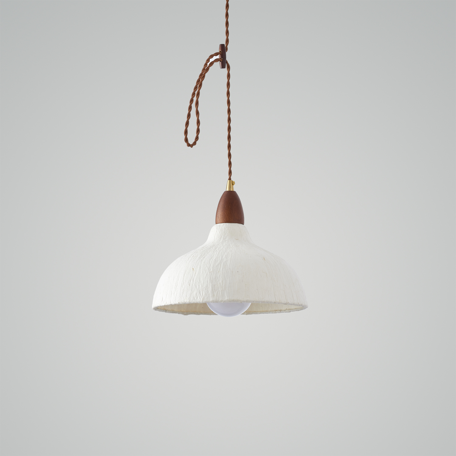 Walnut Rice Paper Pendant Light C