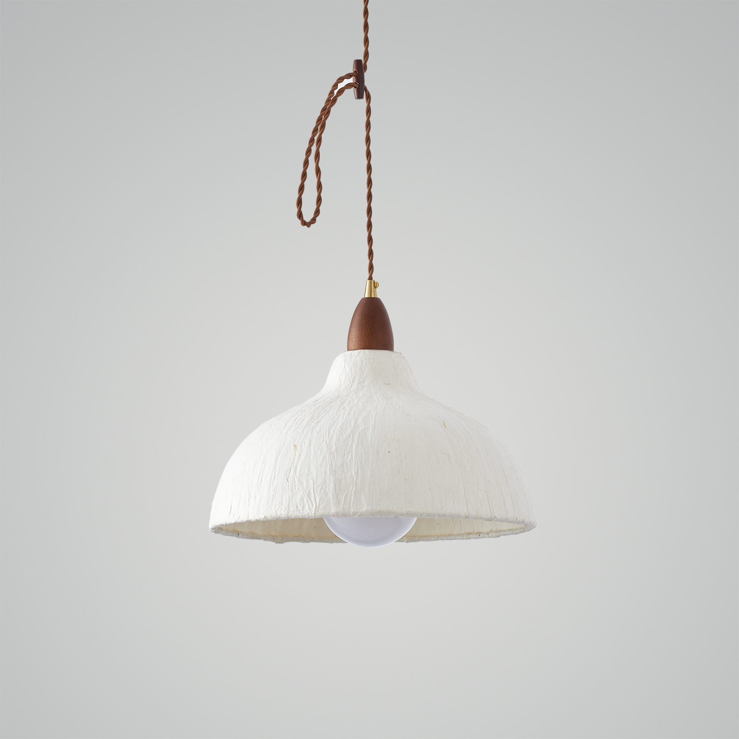 Walnut Rice Paper Pendant Light C