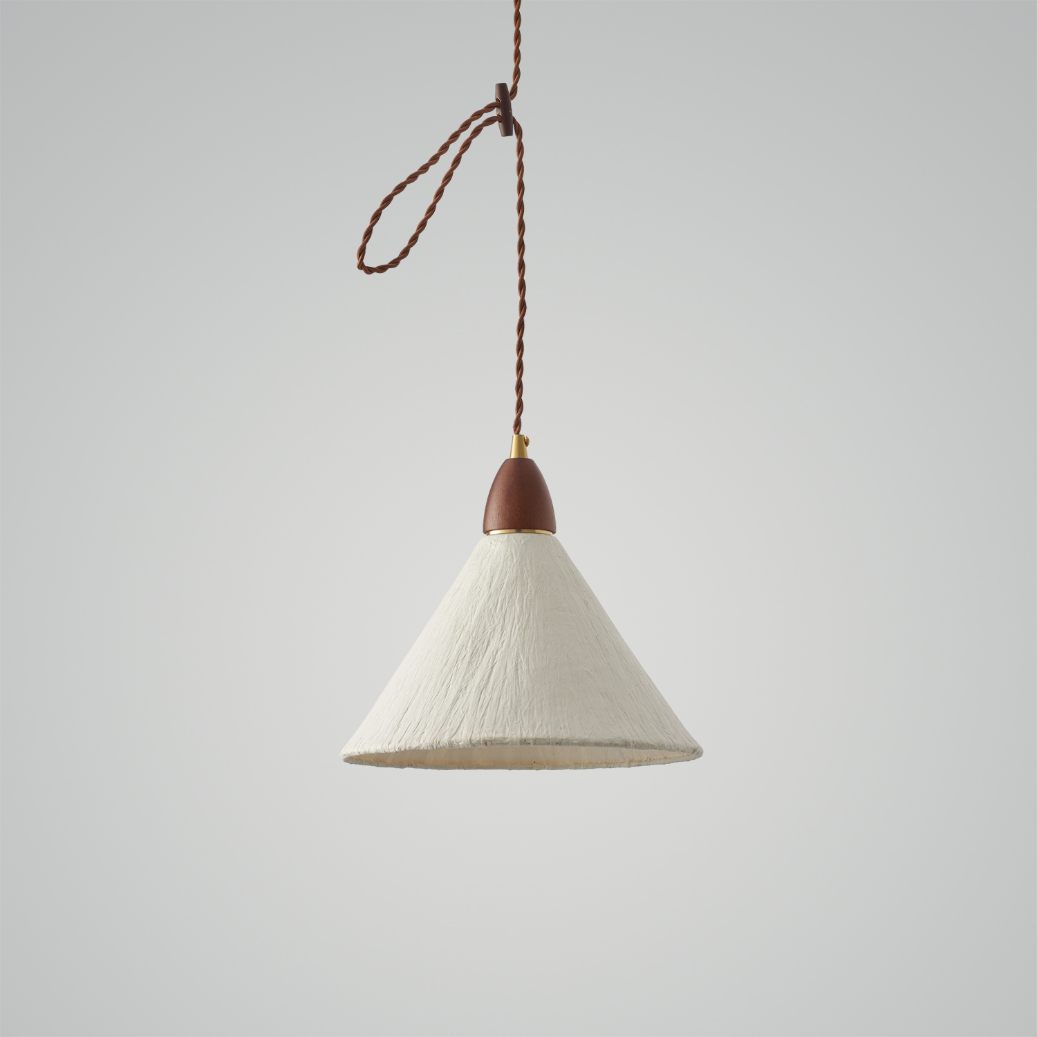 Walnut Rice Paper Pendant Light D