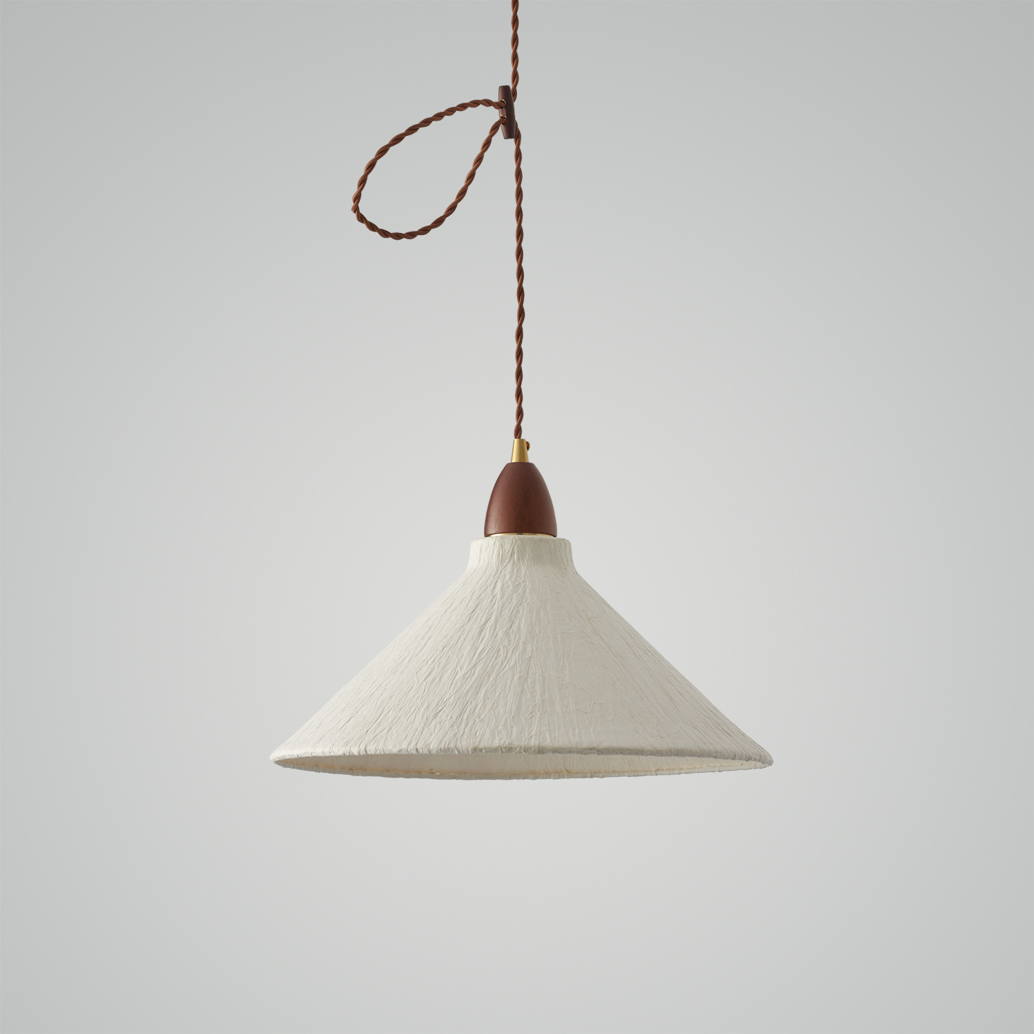Walnut Rice Paper Pendant Light D