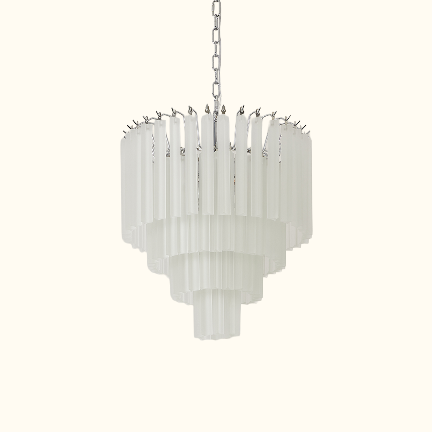 White Crystal Cascade Waterfall Chandelier
