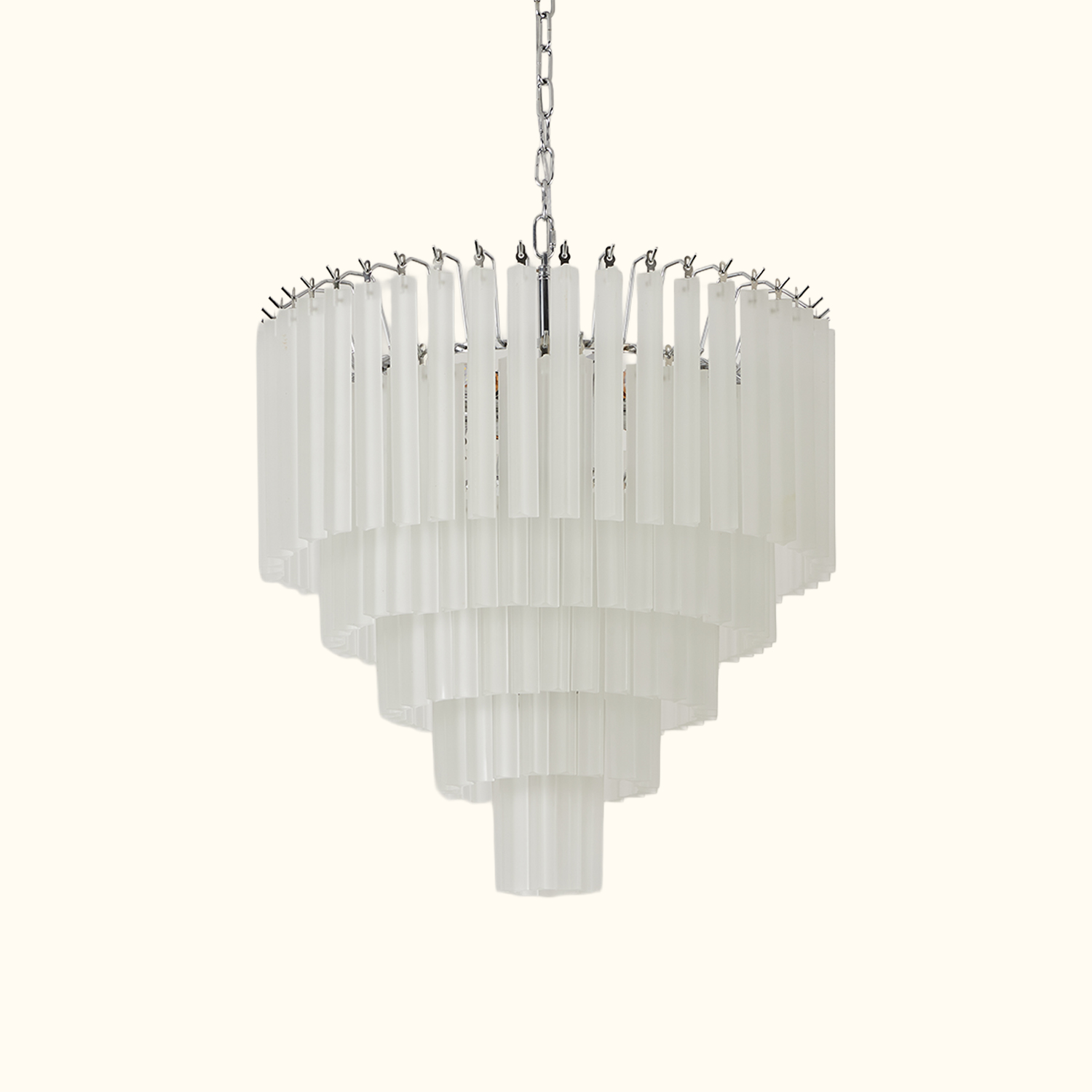 White Crystal Cascade Waterfall Chandelier