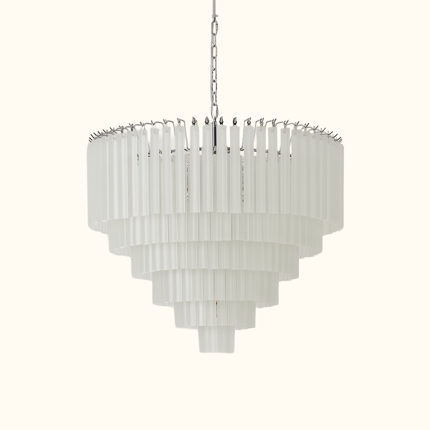 White Crystal Cascade Waterfall Chandelier
