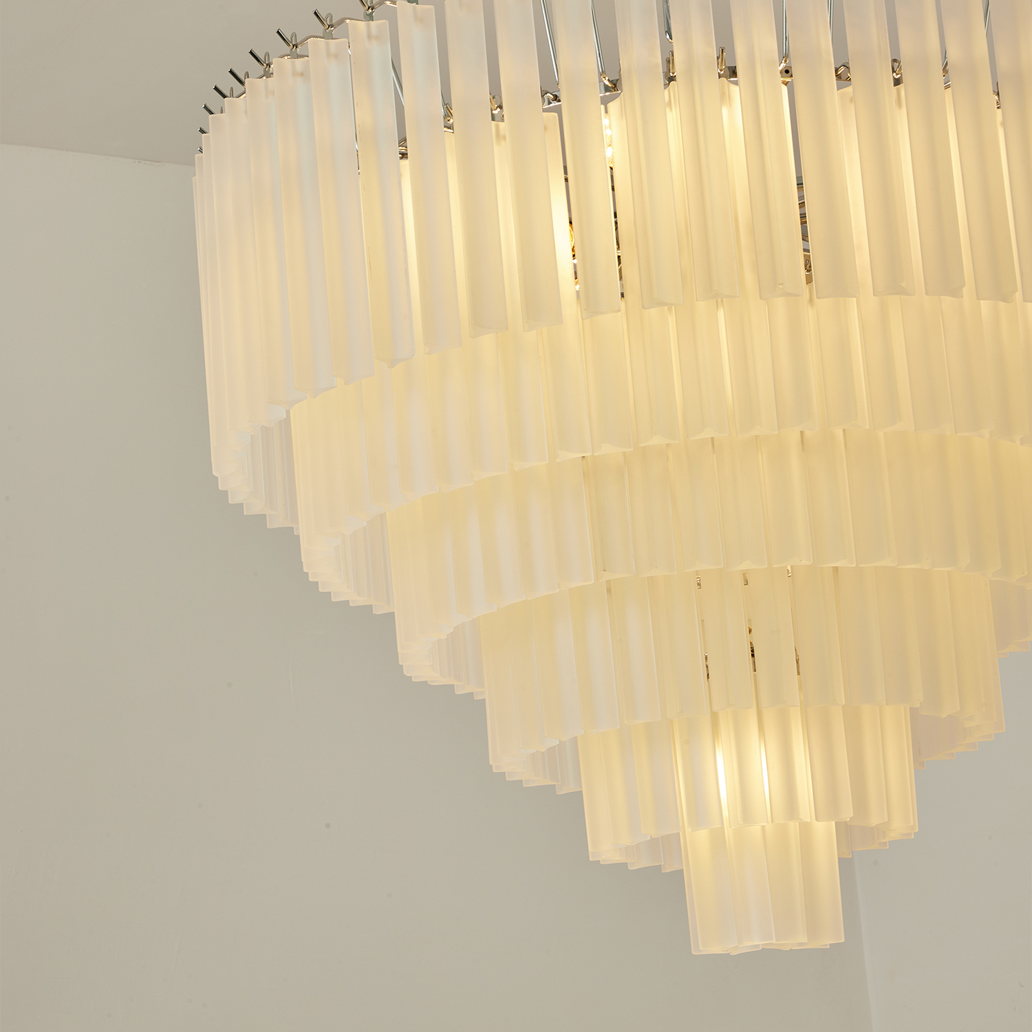 White Crystal Cascade Waterfall Chandelier