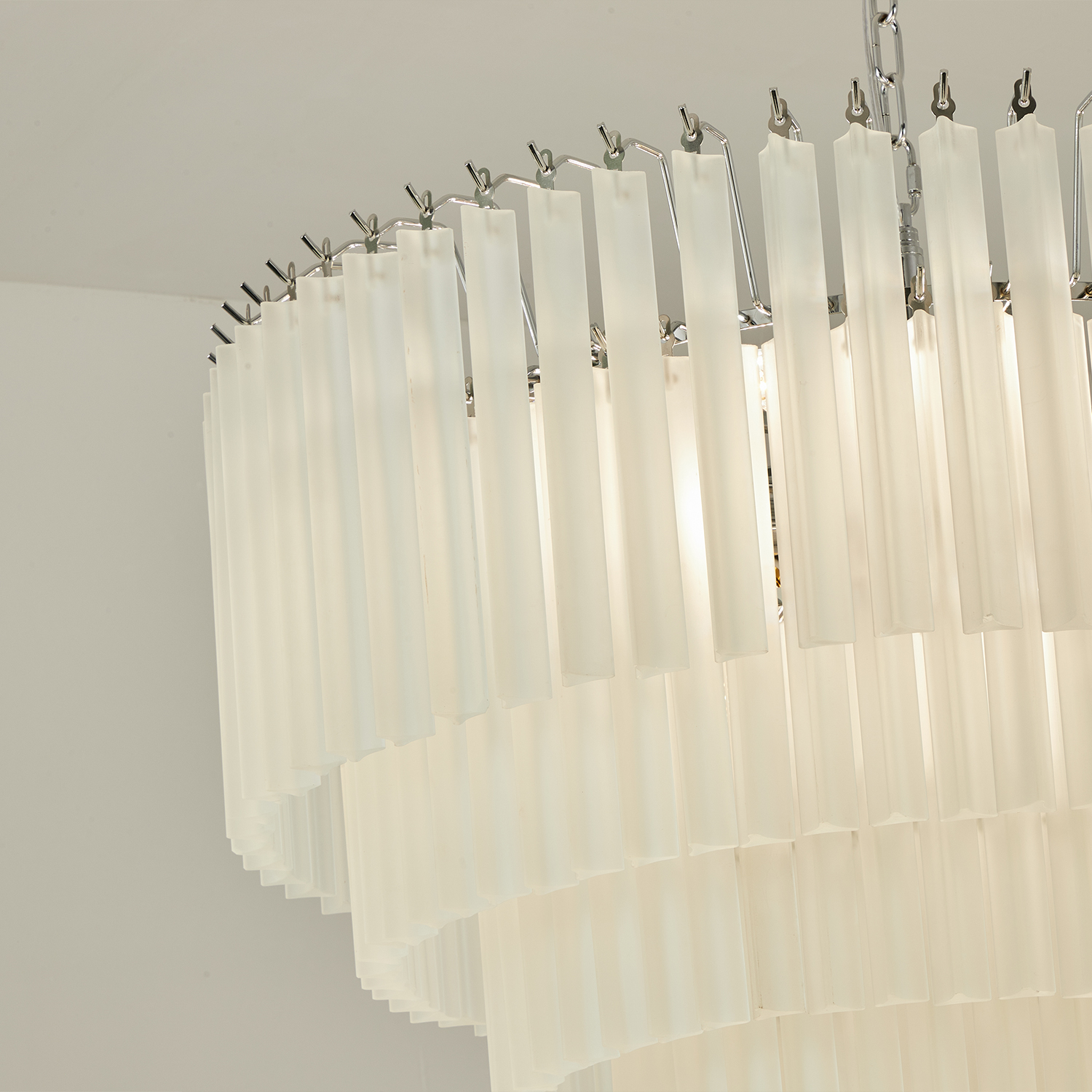 White Crystal Cascade Waterfall Chandelier