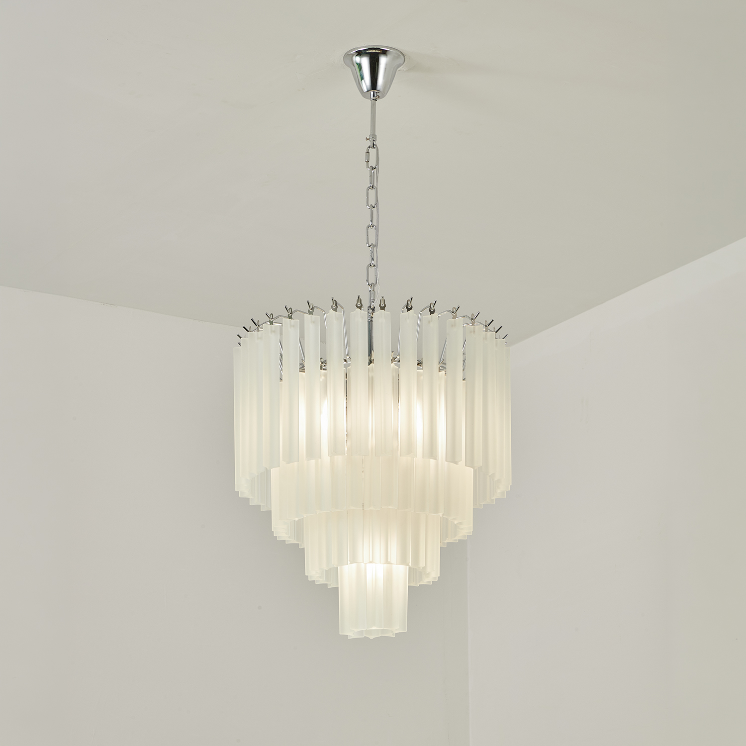 White Crystal Cascade Waterfall Chandelier