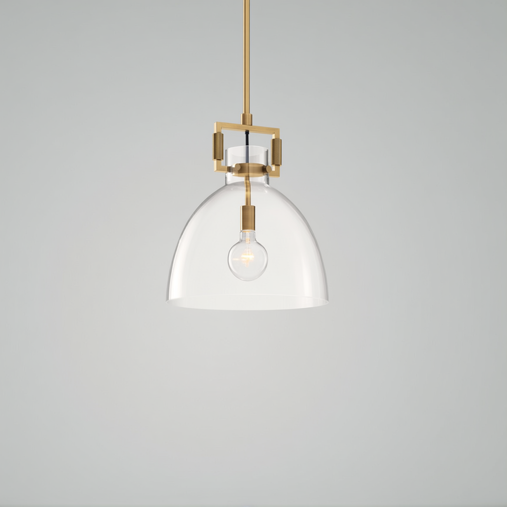 Machinist Glass Cloche Pendant Light