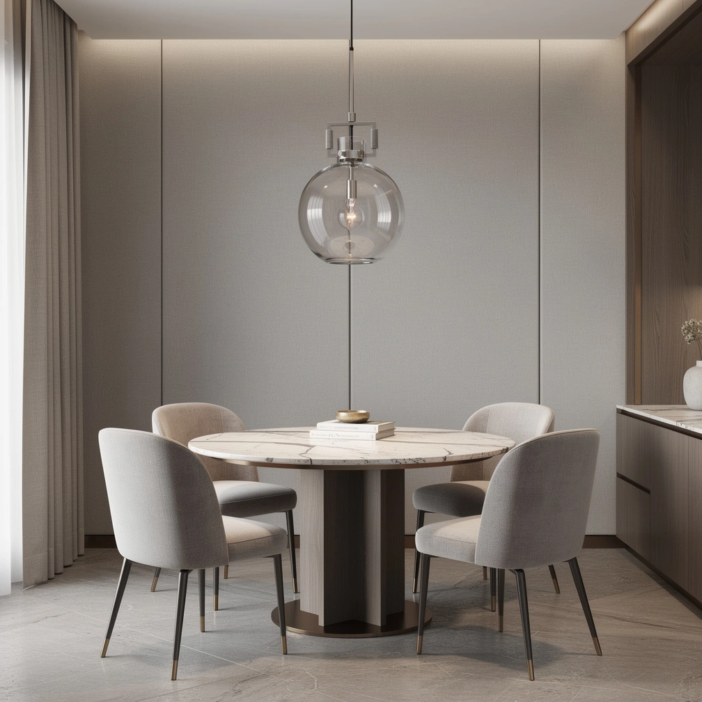 Machinist Glass Globe Pendant Light