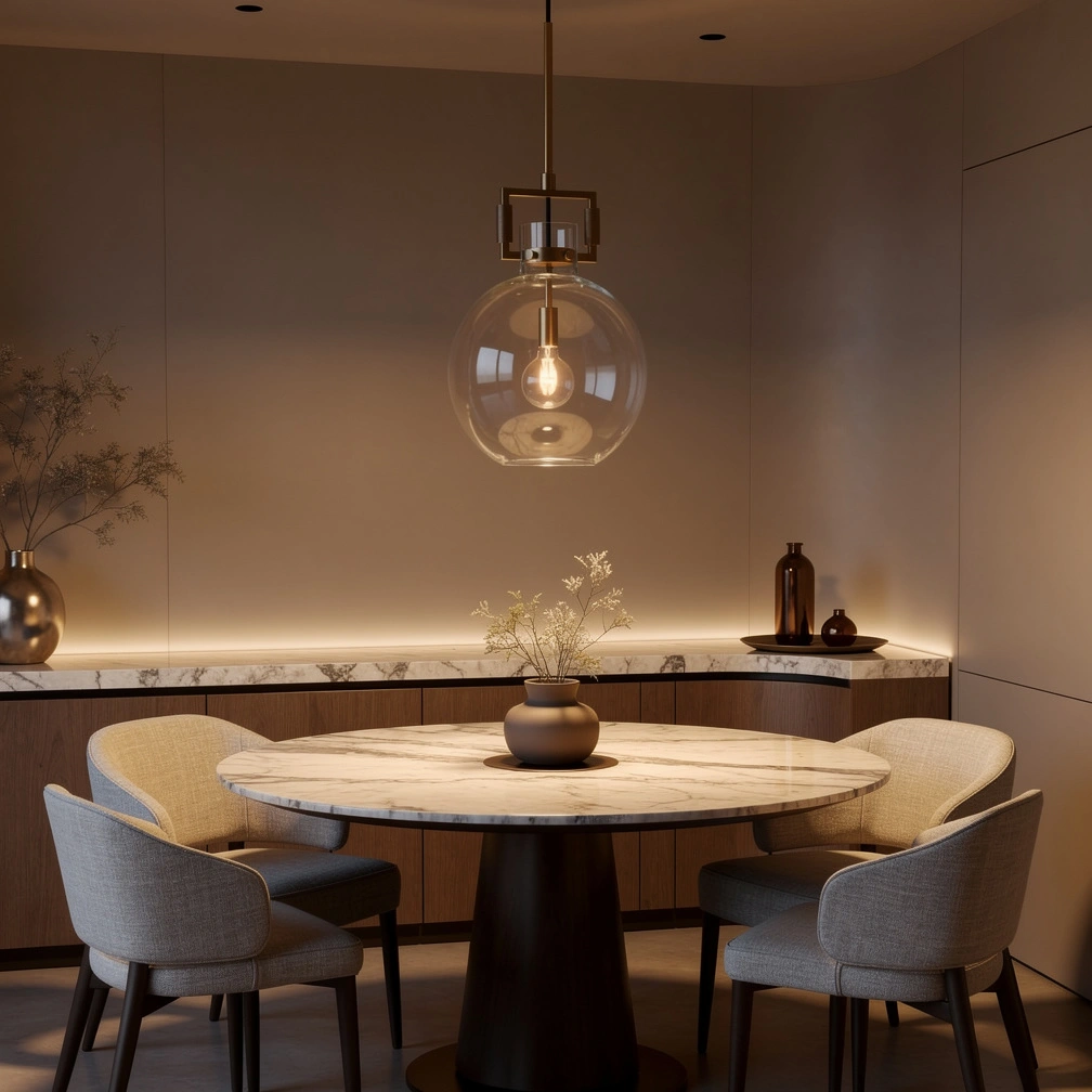 Machinist Glass Globe Pendant Light