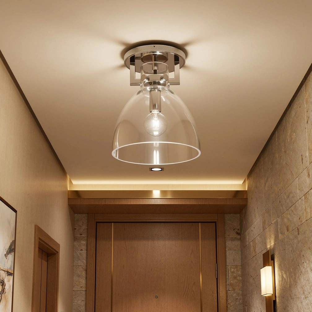 Machinist Glass Cloche Flushmount