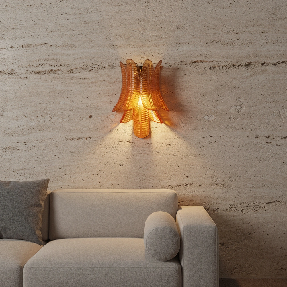 Murano glass Leaves Wall Lamp