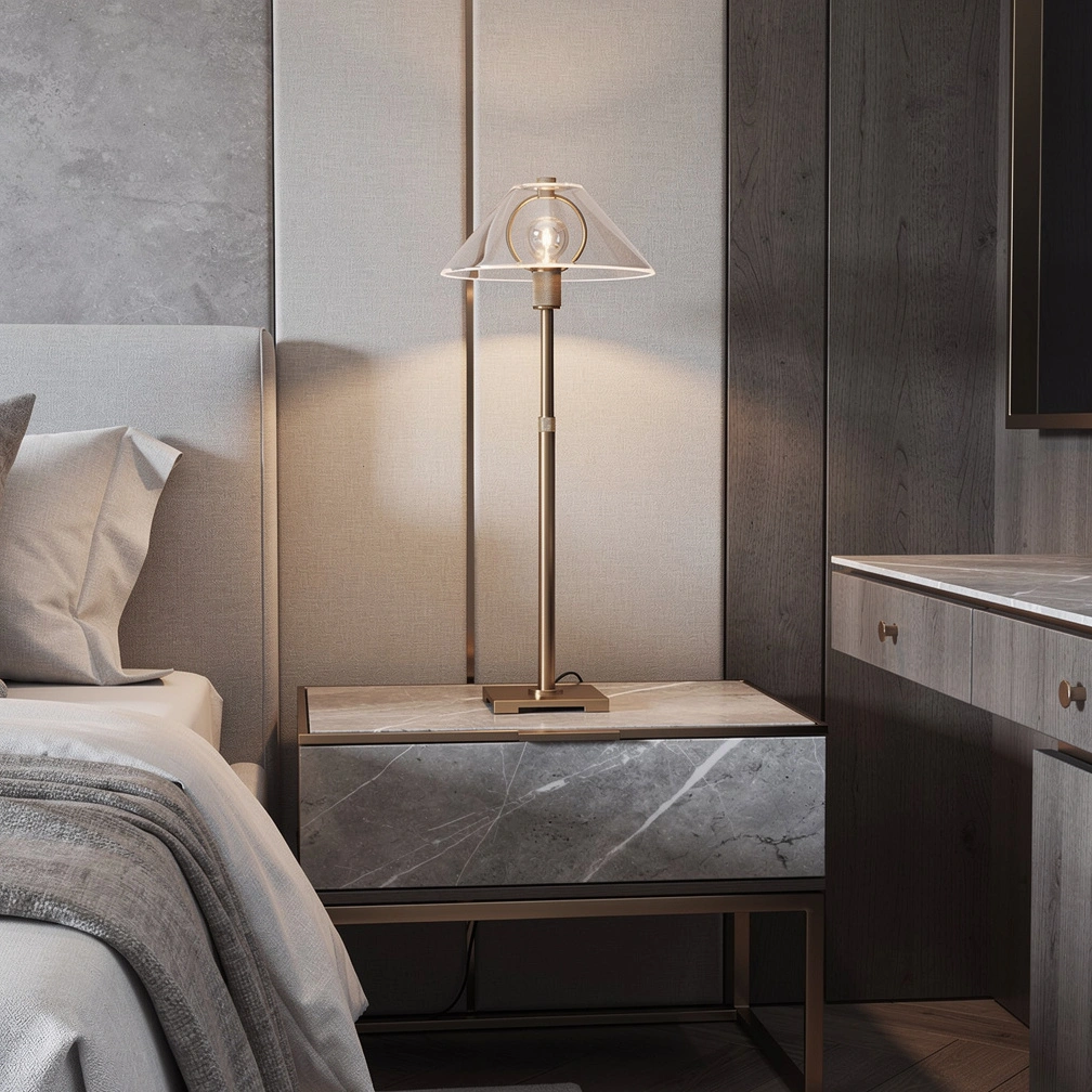 Utilitaire Glass Shade Table Lamp