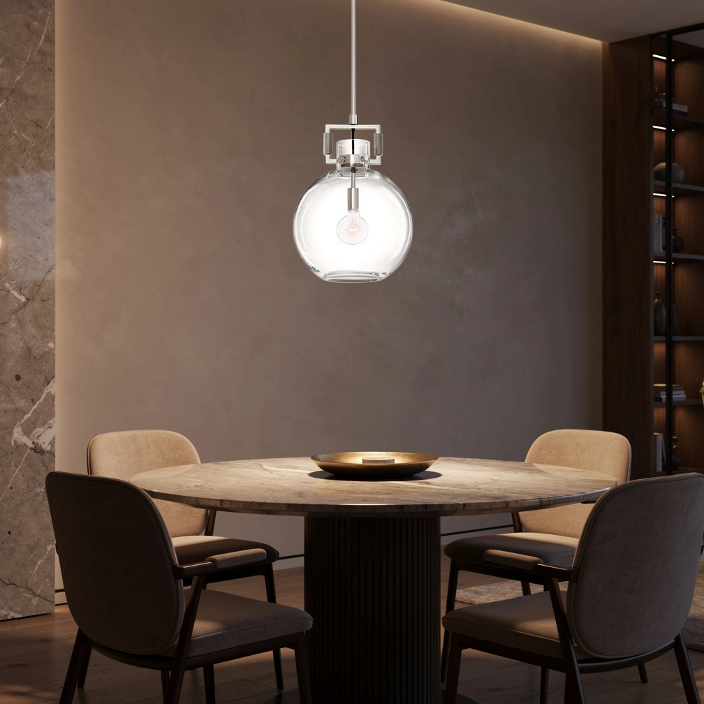 Machinist Glass Globe Pendant Light