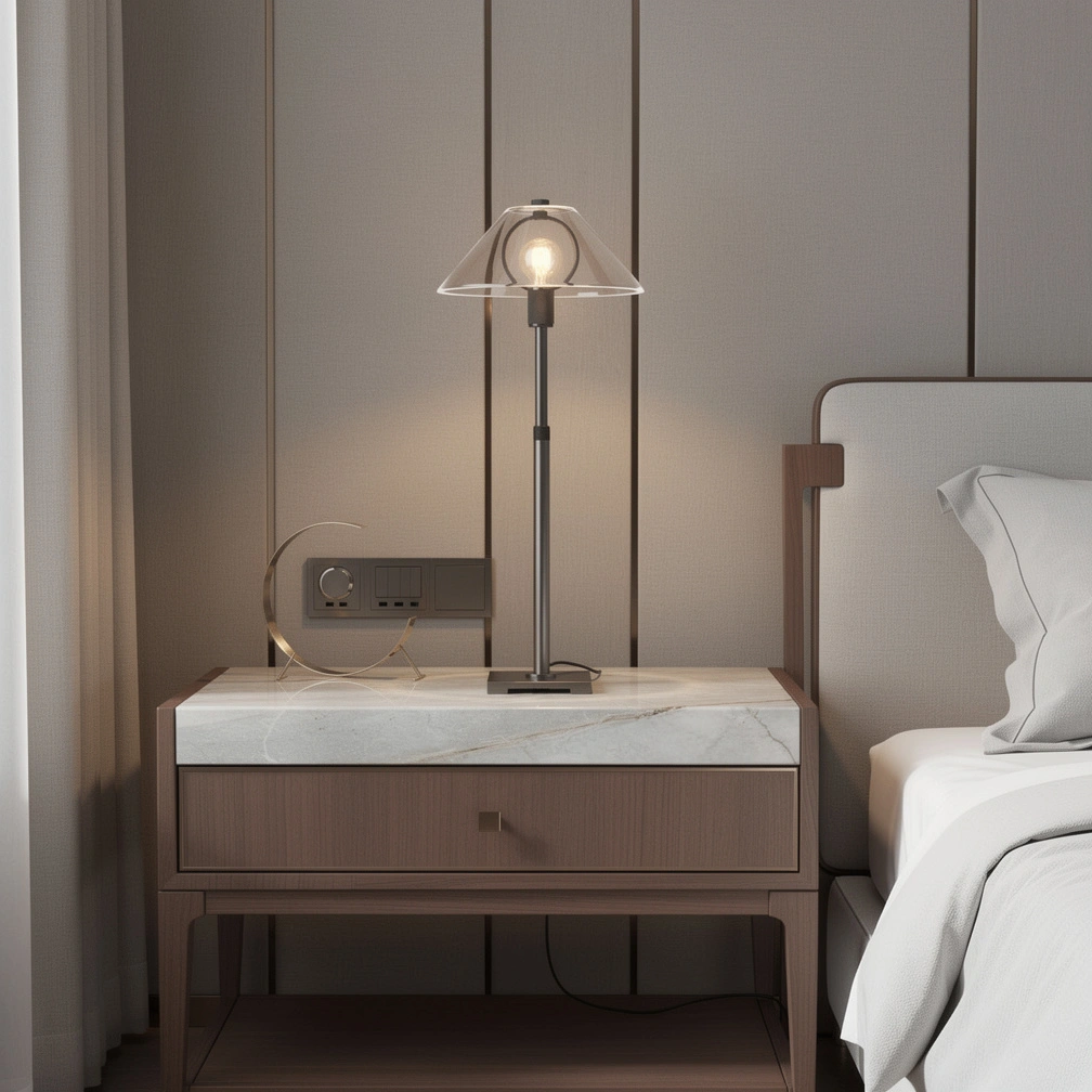 Utilitaire Glass Shade Table Lamp