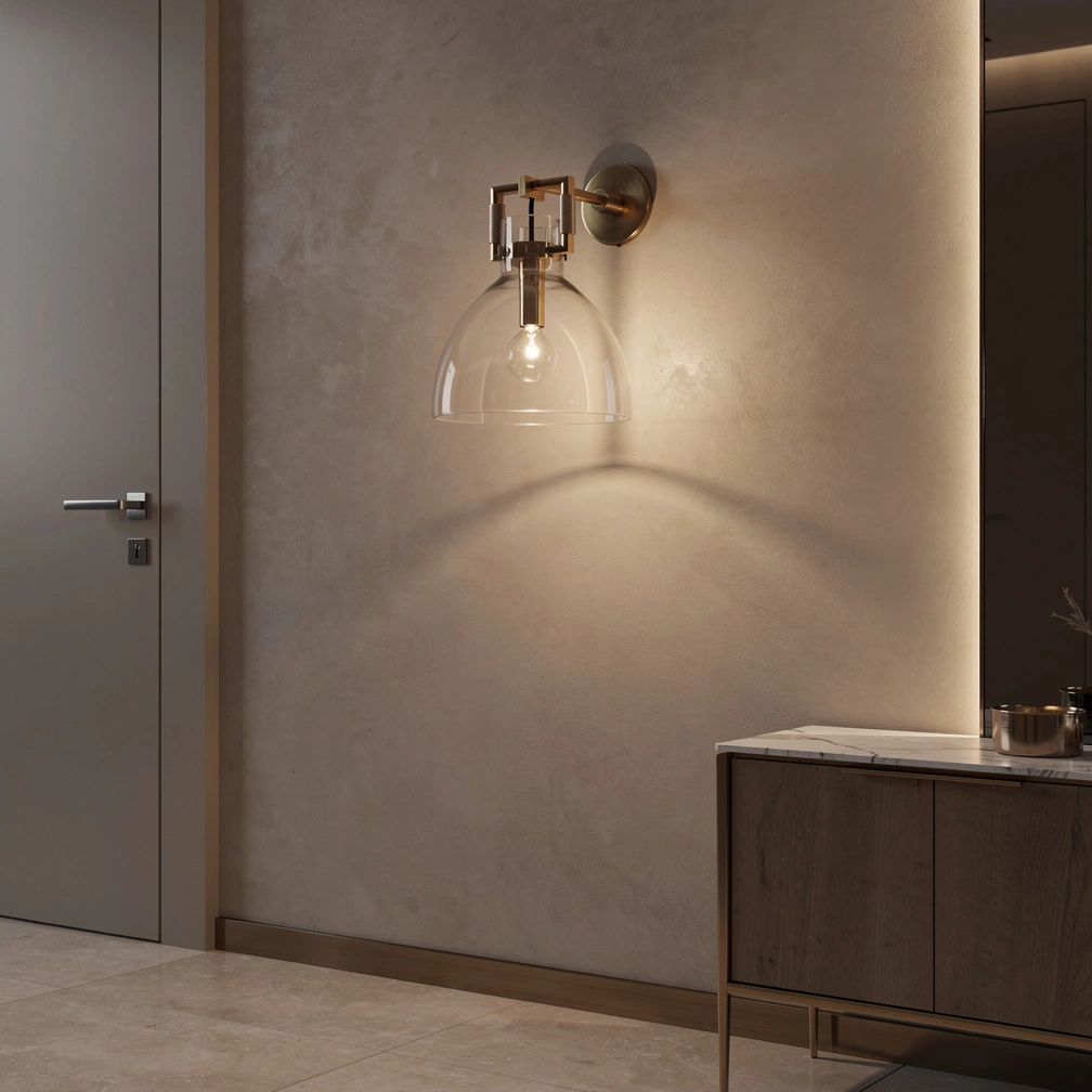 Machinist Glass Cloche Sconce