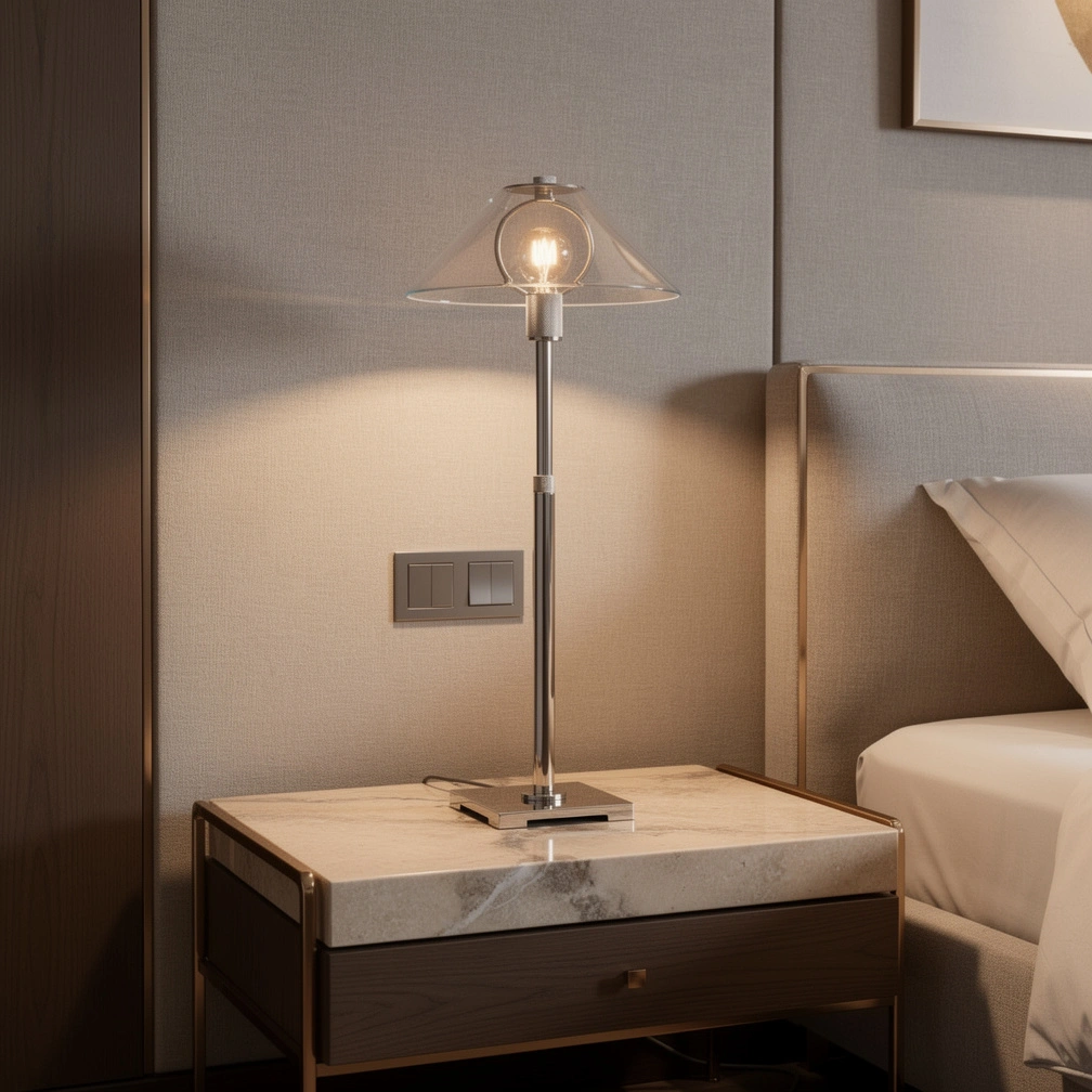 Utilitaire Glass Shade Table Lamp