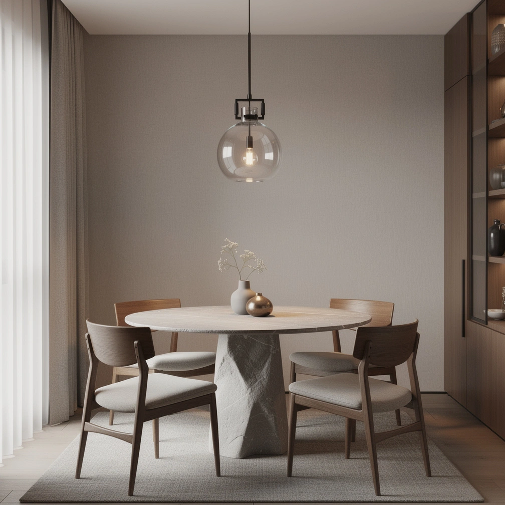 Machinist Glass Globe Pendant Light