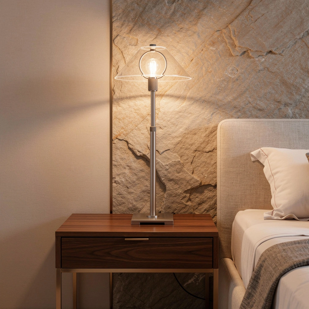 Utilitaire Glass Shade Table Lamp