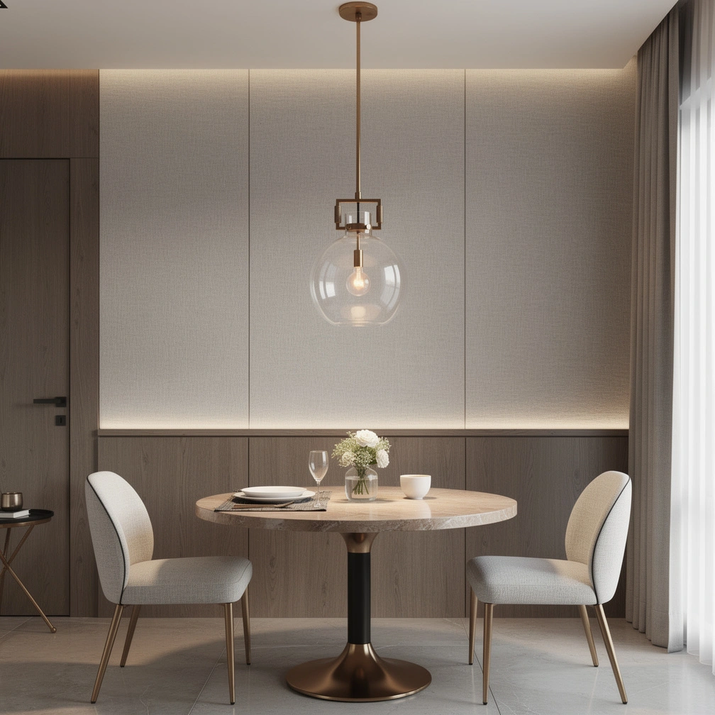 Machinist Glass Globe Pendant Light
