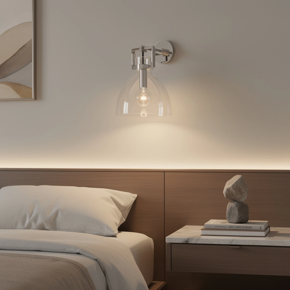 Machinist Glass Cloche Sconce