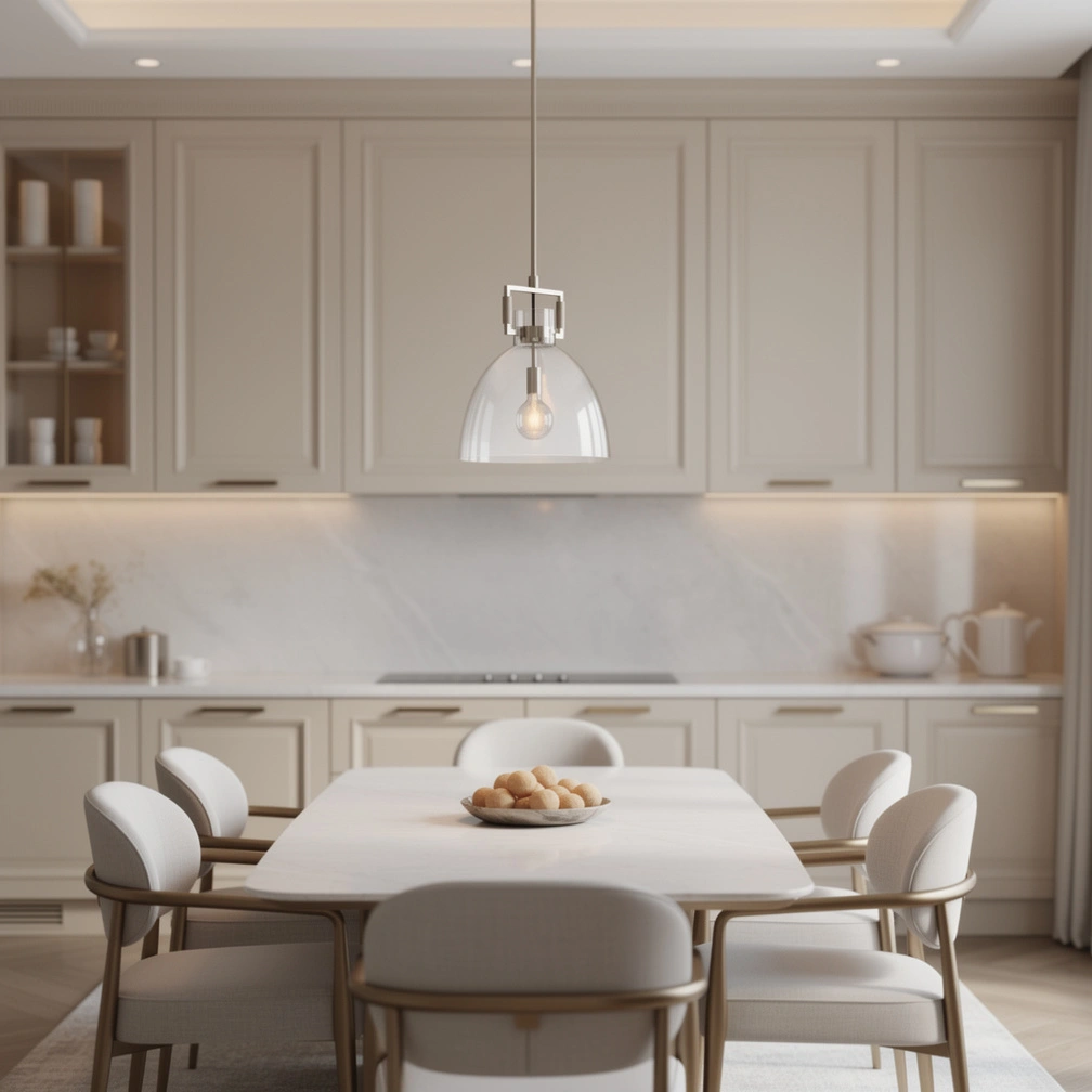 Machinist Glass Cloche Pendant Light