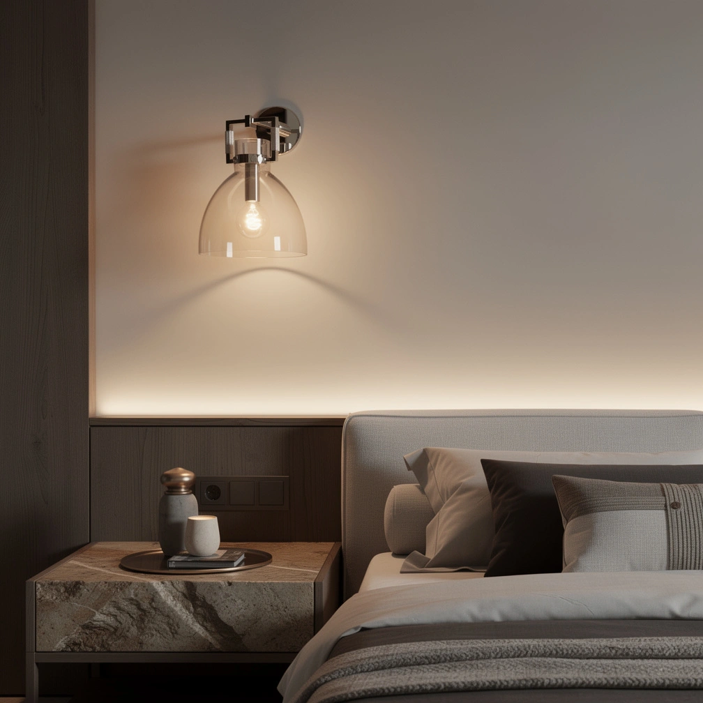 Machinist Glass Cloche Sconce