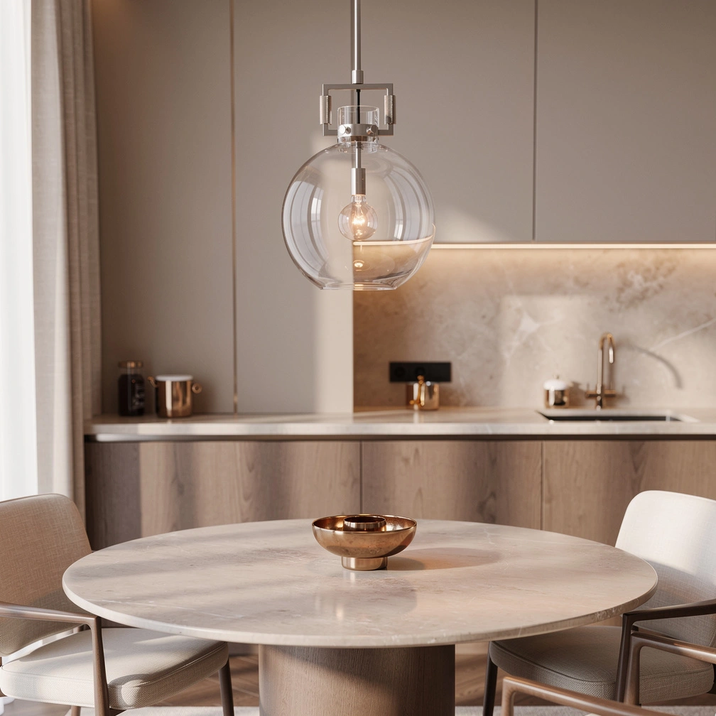 Machinist Glass Globe Pendant Light