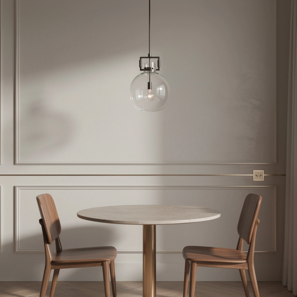 Machinist Glass Globe Pendant Light