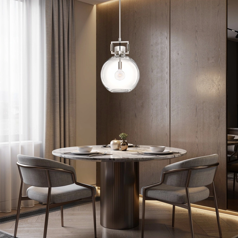 Machinist Glass Globe Pendant Light