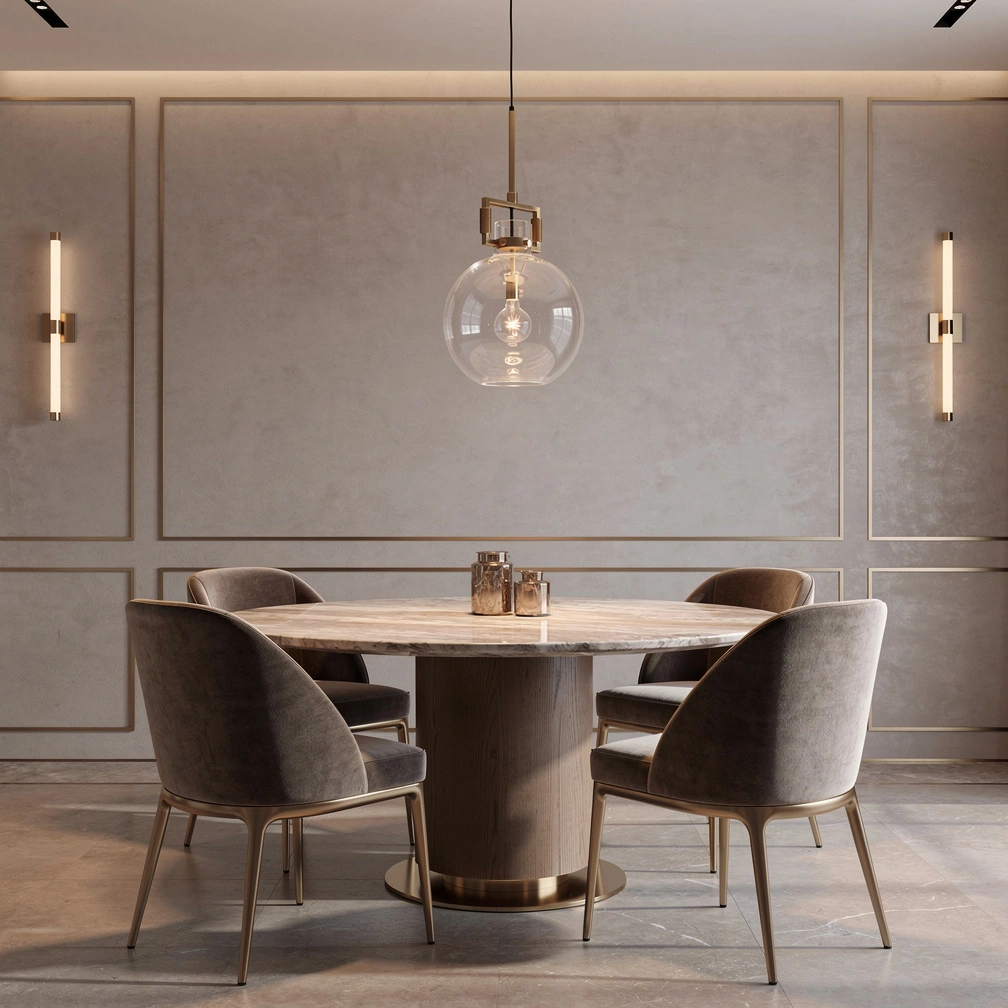 Machinist Glass Globe Pendant Light
