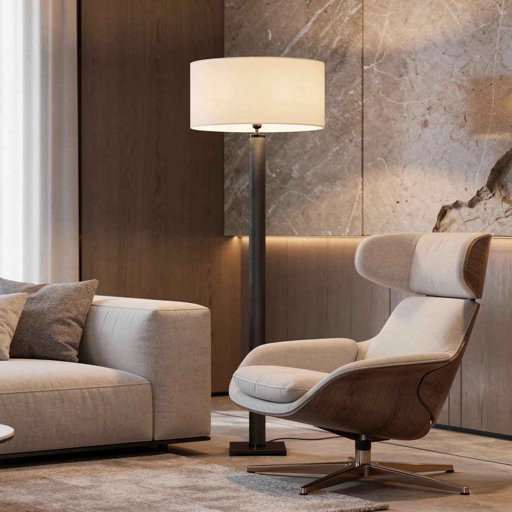 Cylindrical Column Floor Lamp