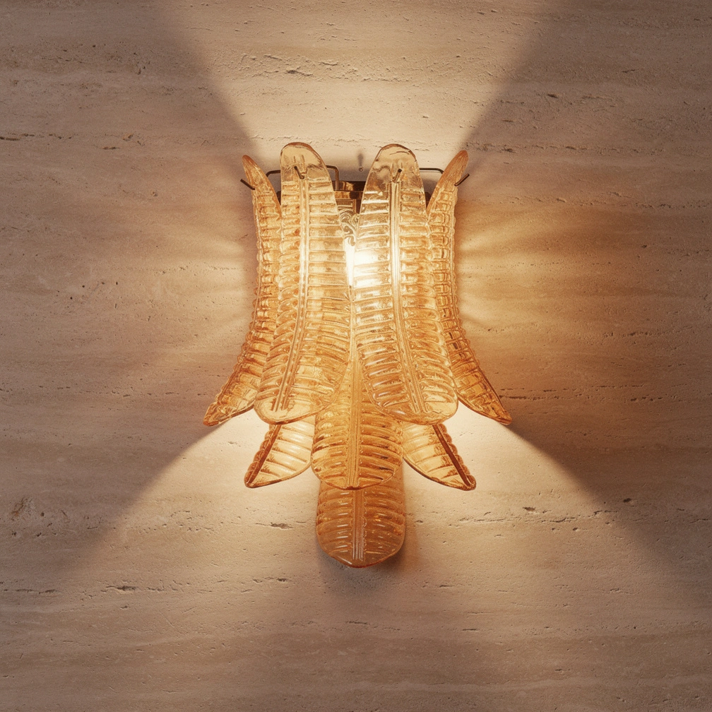 Murano glass Leaves Wall Lamp