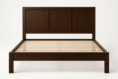 Wooden Bed Frame Hardwood 210cm x 160cm Dark Brown