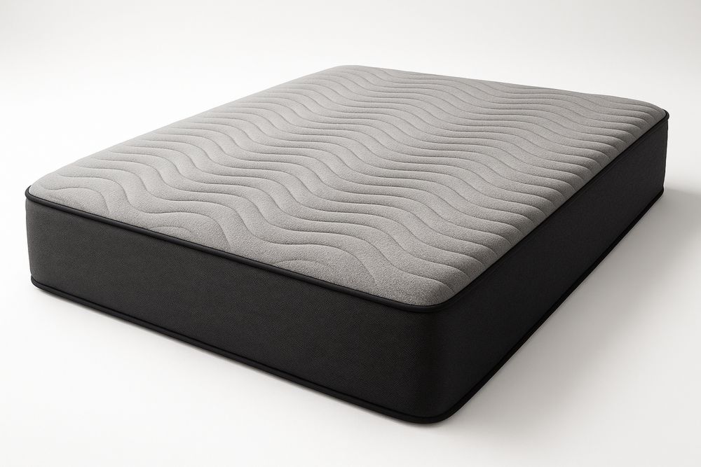 Memory Foam Mattress with Wave Design Polyester Cover 190x140x25cm Grey/Black