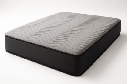 Memory Foam Mattress with Wave Design Polyester Cover 190x140x25cm Grey/Black