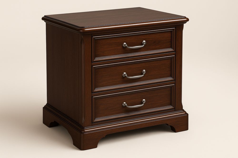 Wooden 3 Drawer Chest Brown 60cm