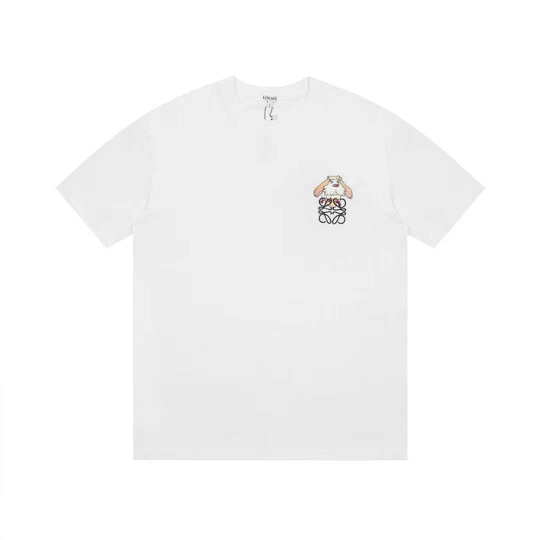 【LOEWE 公式旗艦店】（ロエベ）2024春夏新作ハウルの動く城柄プリント丸首半袖Tシャツ 男女兼用